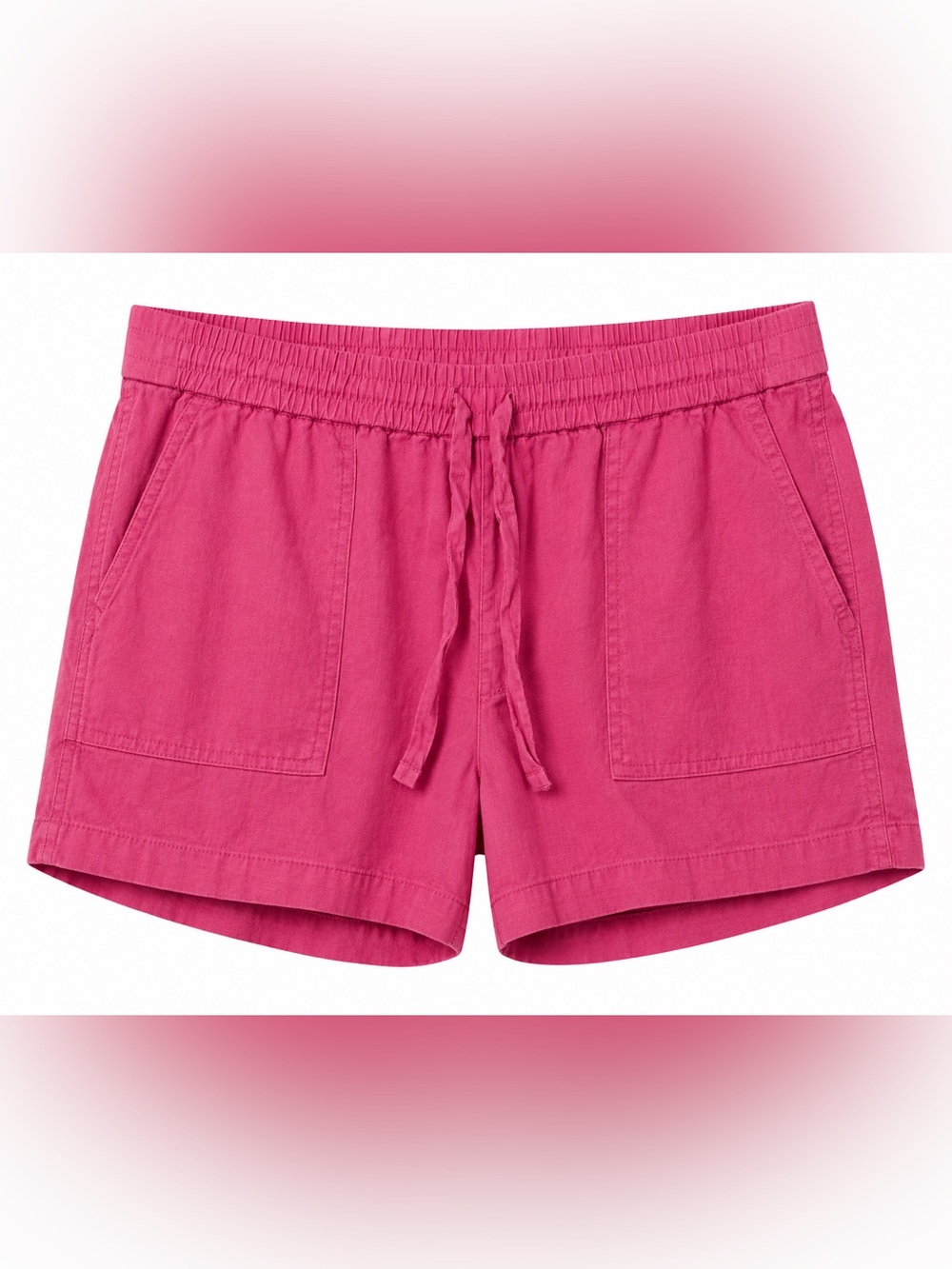 J.Crew Pink Drawstring Linen-Blend Shorts- S